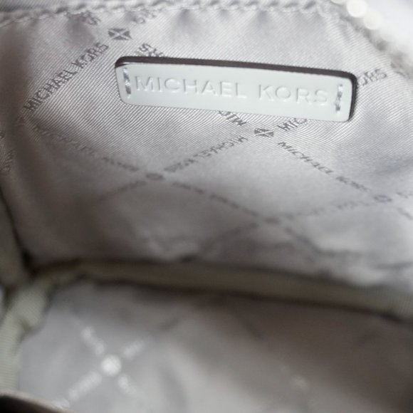 Michael Kors ABBEY XS MINI Backpack Crossbody Bag Quilted Grey Aluminum main image 13